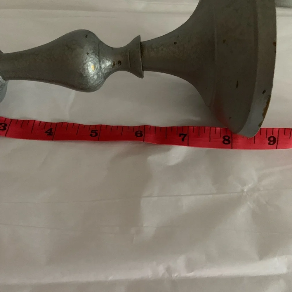 Vintage Set Of 3 Gray Candle Holders